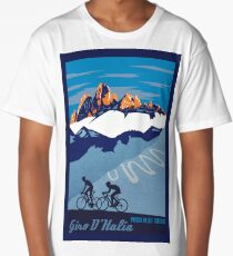 Giro D' Italia Retro Passo Dello Stelvio Cycling Poster Long T-Shirt