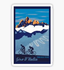Giro D' Italia Retro Passo Dello Stelvio Cycling Poster Sticker