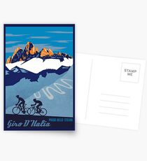 Giro D' Italia Retro Passo Dello Stelvio Cycling Poster Postcards