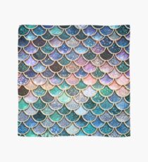 Teal, Silver and Pink Sparkle Faux Glitter Mermaid Scales Scarf