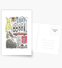 La La Land Illustration Jazz Saxophone Music Musical Postcards