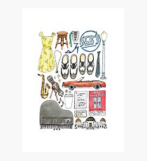La La Land Illustration Jazz Saxophone Music Musical Photographic Print