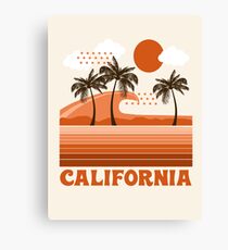 California - retro 70s 1970's sun surfing beach throwback minimal design by Seventy Eight Canvas Print