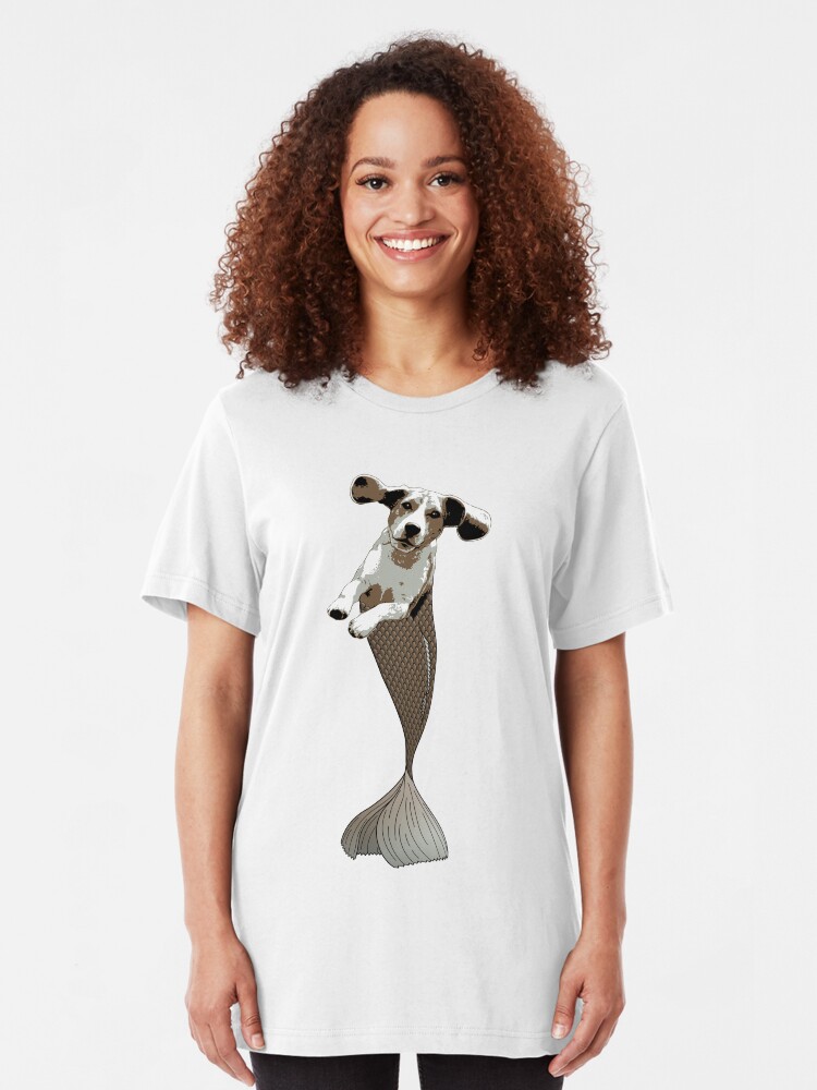 Alternate view of Biscuit the Beagle Merpup Slim Fit T-Shirt