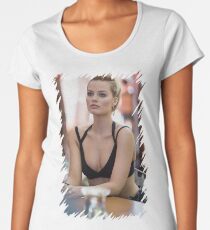 Margot Robbie - Oil Paint Art Premium Scoop T-Shirt