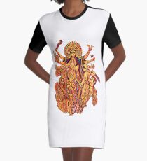 Durga-Buffalo Demon Slayer Graphic T-Shirt Dress