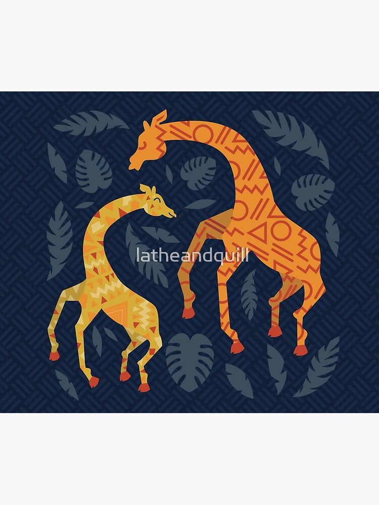 Dancing Giraffes with Patterns by latheandquill