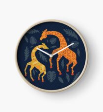 Dancing Giraffes with Patterns Clock
