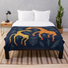 Tanzende Giraffen mit Mustern Fleecedecke