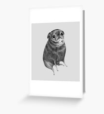 Sweet Black Pug Greeting Card