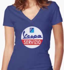Vespa Servizio Women's Fitted V-Neck T-Shirt
