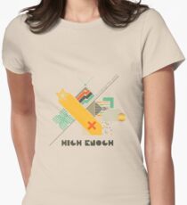 High Enough Retro art Women's Fitted T-Shirt
