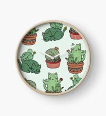 Cactus Cats Clock