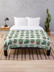 Cactus Cats Throw Blanket