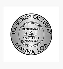 BENCHMARK MAUNA LOA HAWAII GEOCACHING USGS VOLCANO Photographic Print