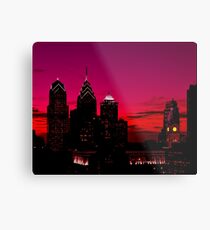 Philadelphia Skyline Sundown Metal Print