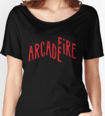 "Red Logo" of Arcade Fire Women's Relaxed Fit T-Shirt