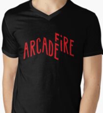 "Red Logo" of Arcade Fire Men's V-Neck T-Shirt