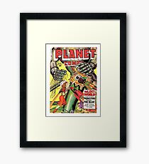 Lost world, monsters, sci-fi comics, cover, poster Framed Print
