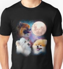 Pomeranian Dogs Howling Moon - Wolves Unisex T-Shirt
