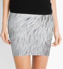 Close-up of grey faux fur Mini Skirt