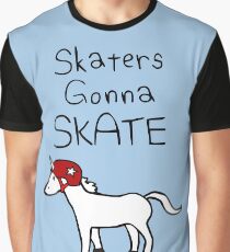 Skaters Gonna Skate (Unicorn Roller Derby) Graphic T-Shirt