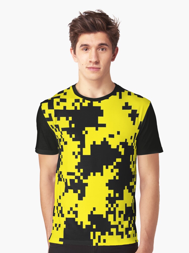 Digital Camo Black And Yellow T Shirt By Aldoyaldo Redbubble