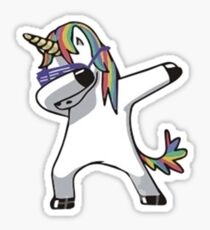 Dabbing Rave Einhorn Sticker