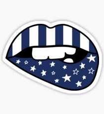 Blaue & weiße Lippen Sticker