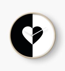 Reloj Corazón blanco y negro