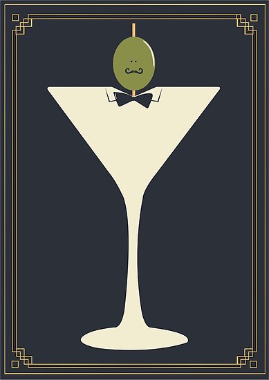 "Art deco martini olive" Posters by Narcoline | Redbubble