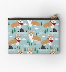 Corgi camping northwest oregon haystack rock cannon beach corgis Studio Pouch