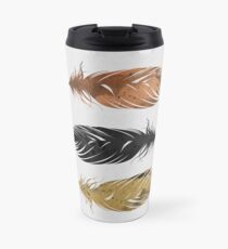 Copper, Black & Gold Feather Travel Mug