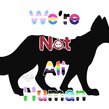 We're not all human - Cat Sticker for Sale by DesmodusArts