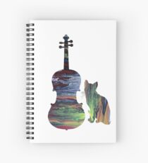 Cat And Viola Art Spiral Notebook