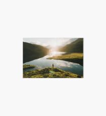 Switzerland Mountain Lake Sunrise - Landscape Photography Art Board