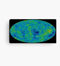 COSMIC, COSMOS, UNIVERSE, SPACE, BIG BANG, Nine Year Microwave Sky, 9 year, WMAP, image of background cosmic radiation Canvas Print
