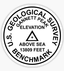 Gannett Peak, Wyoming USGS Style Benchmark Sticker