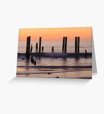 Sunset, Port Willunga beach Greeting Card