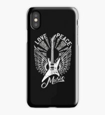 FOR THE LOVE OF MUSIC A GUITAR PLAYER ROCK MUSICIANS DESIGN BLACK iPhone Case