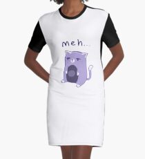 'meh' Cat Graphic T-Shirt Dress