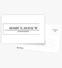 University of Georgia - UGA - Sanford Stadium Coordinates Postcards