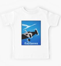 LUFTHANSA; Vintage Airline Advertising Print Kids Tee
