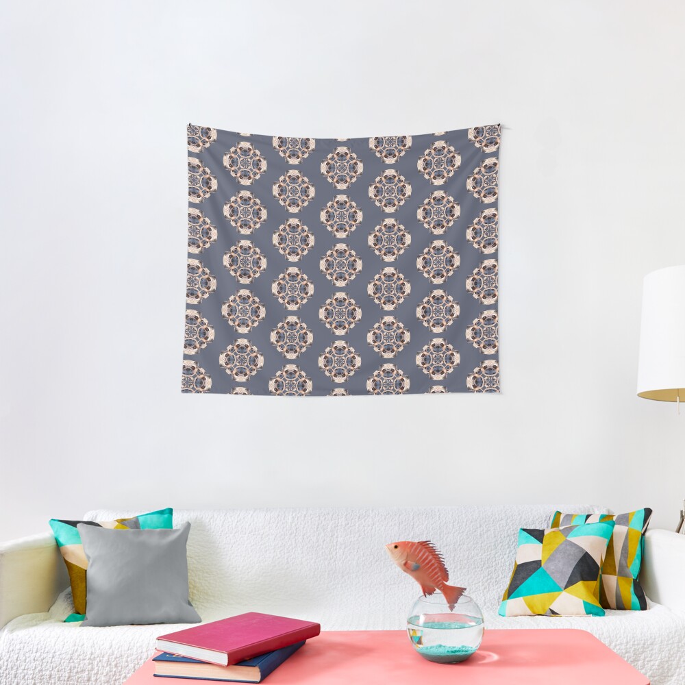 Pug Kaleidoscope Tapestry