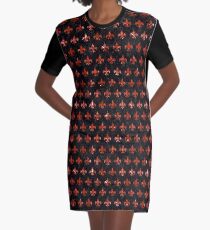 ROYAL1 SCHWARZER MARMOR UND ROTER MARMOR (R) T-Shirt Kleid