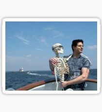 Zak with a skeleton on a boat Sticker