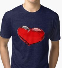 heart in 3d Tri-blend T-Shirt