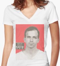 Lee Harvey Oswald Mug Shot - Red Women's Fitted V-Neck T-Shirt
