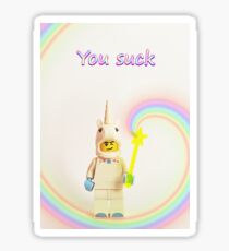 Unicorn says you suck Sticker