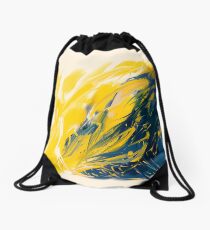 Abstract - Yellow & Blue Drawstring Bag